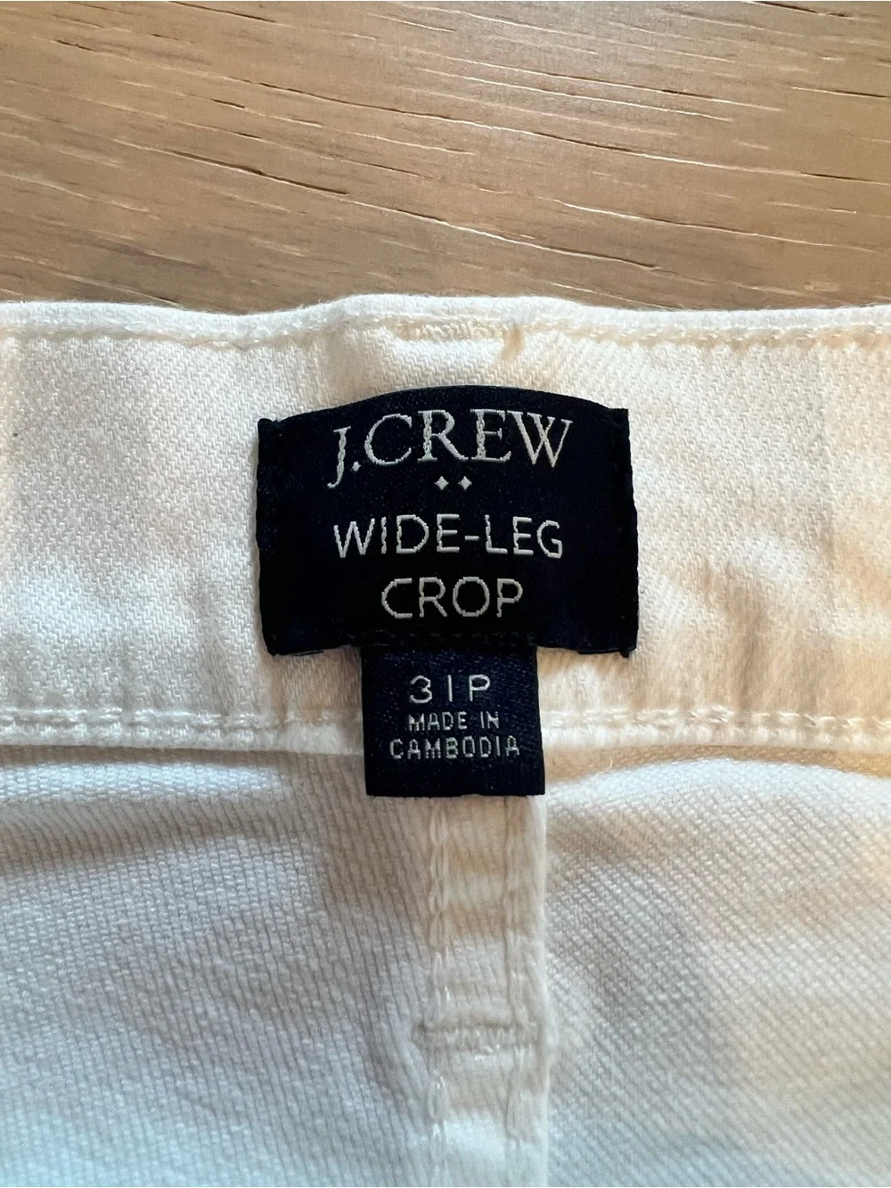 J. Crew Cream Wide-Leg Jeans